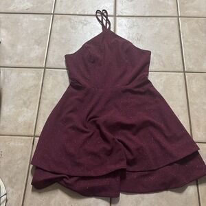 Xtrodinary Women's Halter Dress Fairy Whimsey Cranberry Size‎ Med Glittery Shine